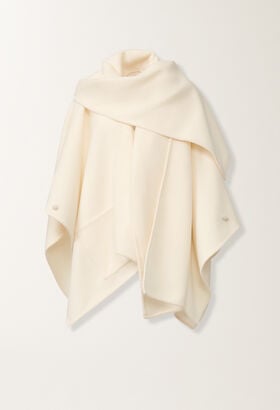 Fabiana Filippi Wool cloak, butter WHITE SAD215A884L8300000