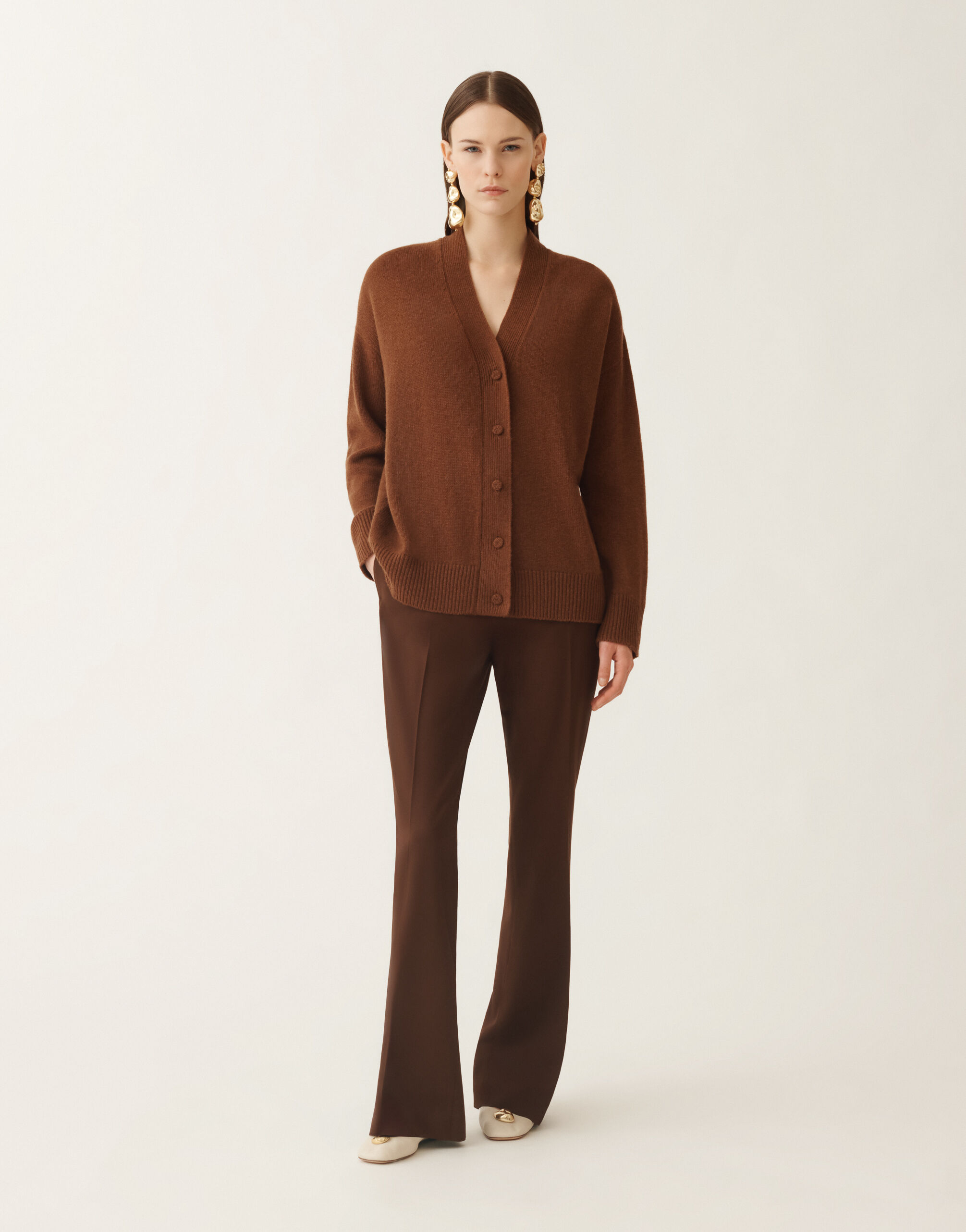 Cashmere sweater, mahogany for Women | Fabiana Filippi®
