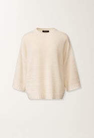 Fabiana Filippi Platinum t-shirt with lurex, raffia White MAD266F019L8970000