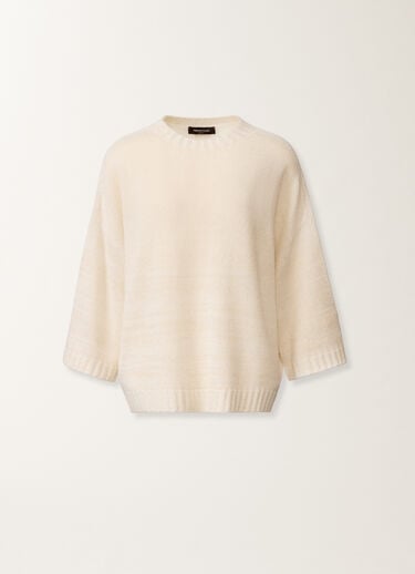 Fabiana Filippi Platinum t-shirt with lurex, raffia White MAD266F019L8970000