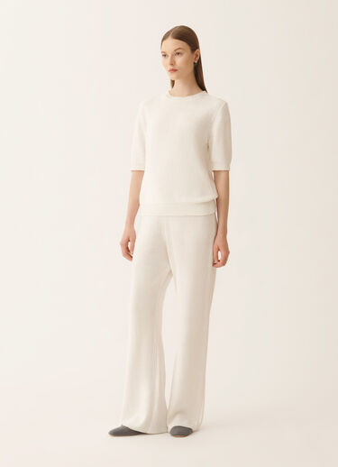 Fabiana Filippi White cotton and linen sweater with sequins White MAD266F490D2730000