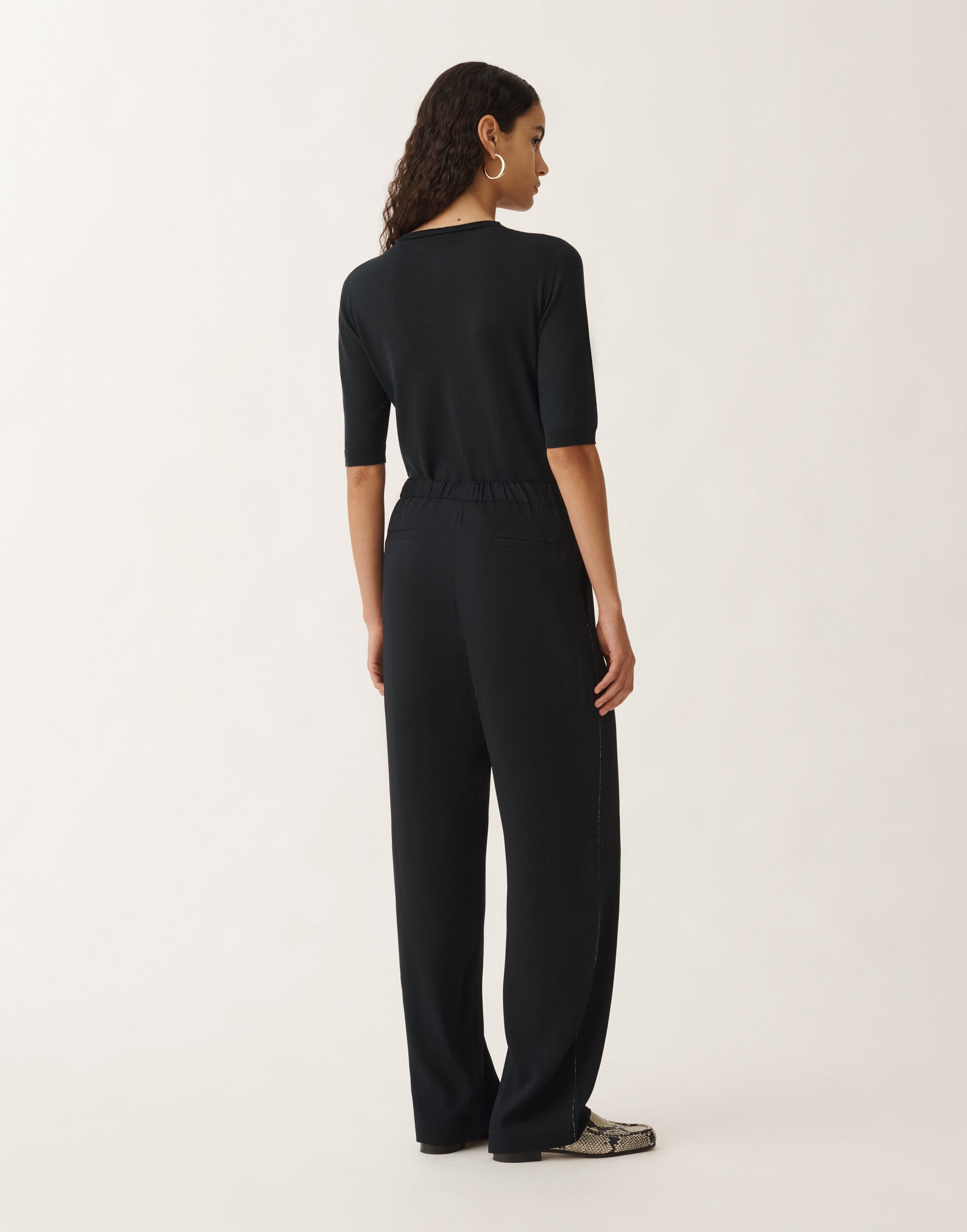 Fabiana Filippi Orvieto stretch sablé trousers, midnight blue BLUE PAD275F827L2350000