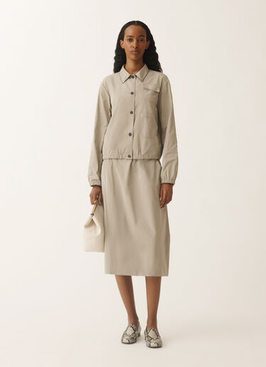 Fabiana Filippi Micro faille skirt, clay CLAY GND275F411L4600000