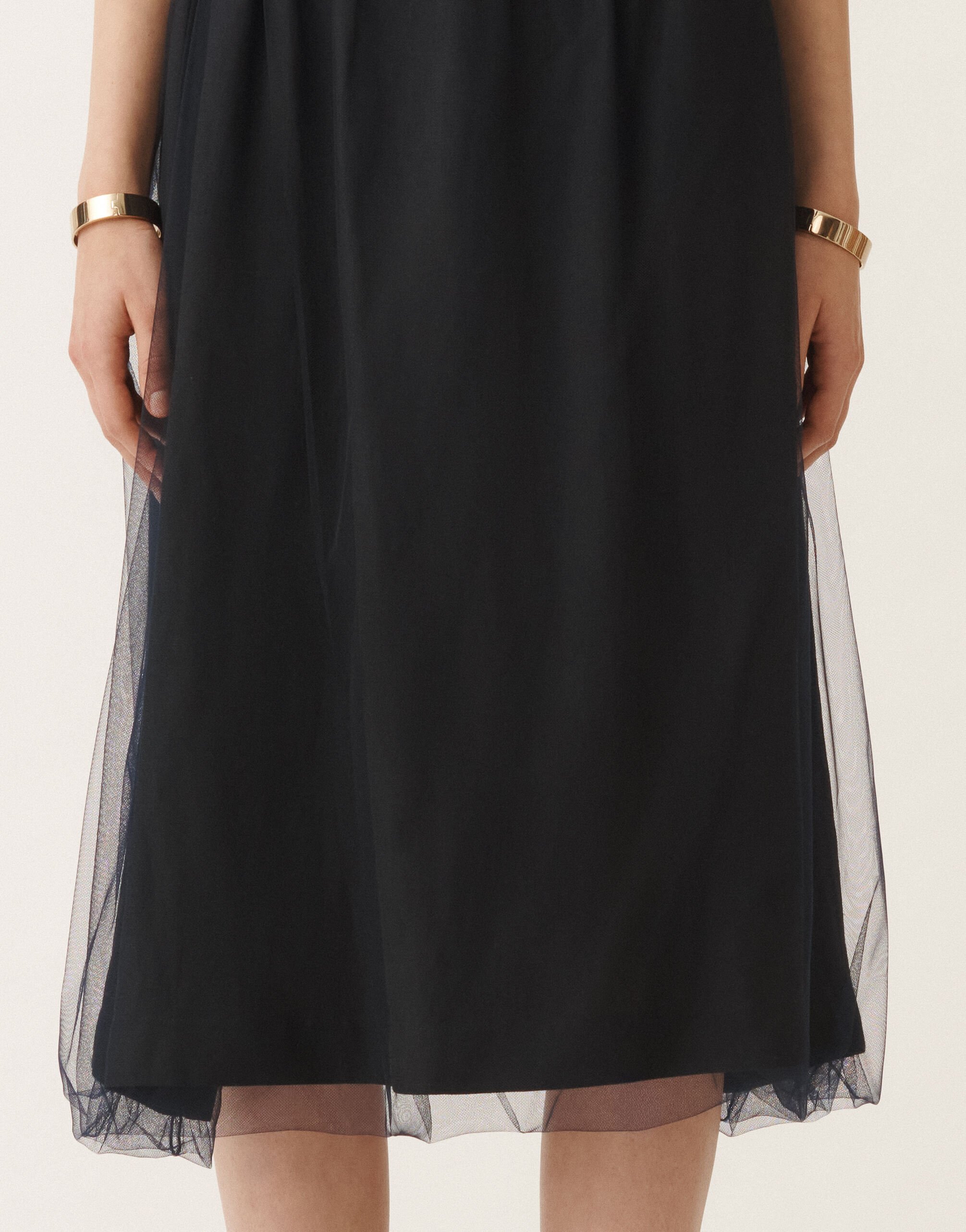 Fabiana Filippi Rock aus Leinen und Viskose, nachtblau BLAU GND275F848L3540000