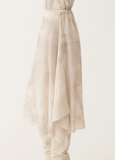 Fabiana Filippi Printed crepe de chine skirt, butter, maple and peony BEIGE GND215F421D8860000