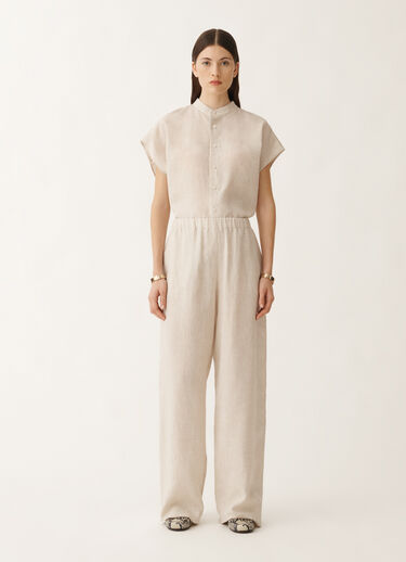 Fabiana Filippi Trevi linen canvas trousers, greige GREIGE PAD275F310D8350000