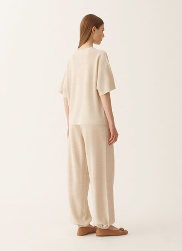 Fabiana Filippi Maxi T-shirt in wool, cotton, and lurex, cream Butter MAD266F041L7660000