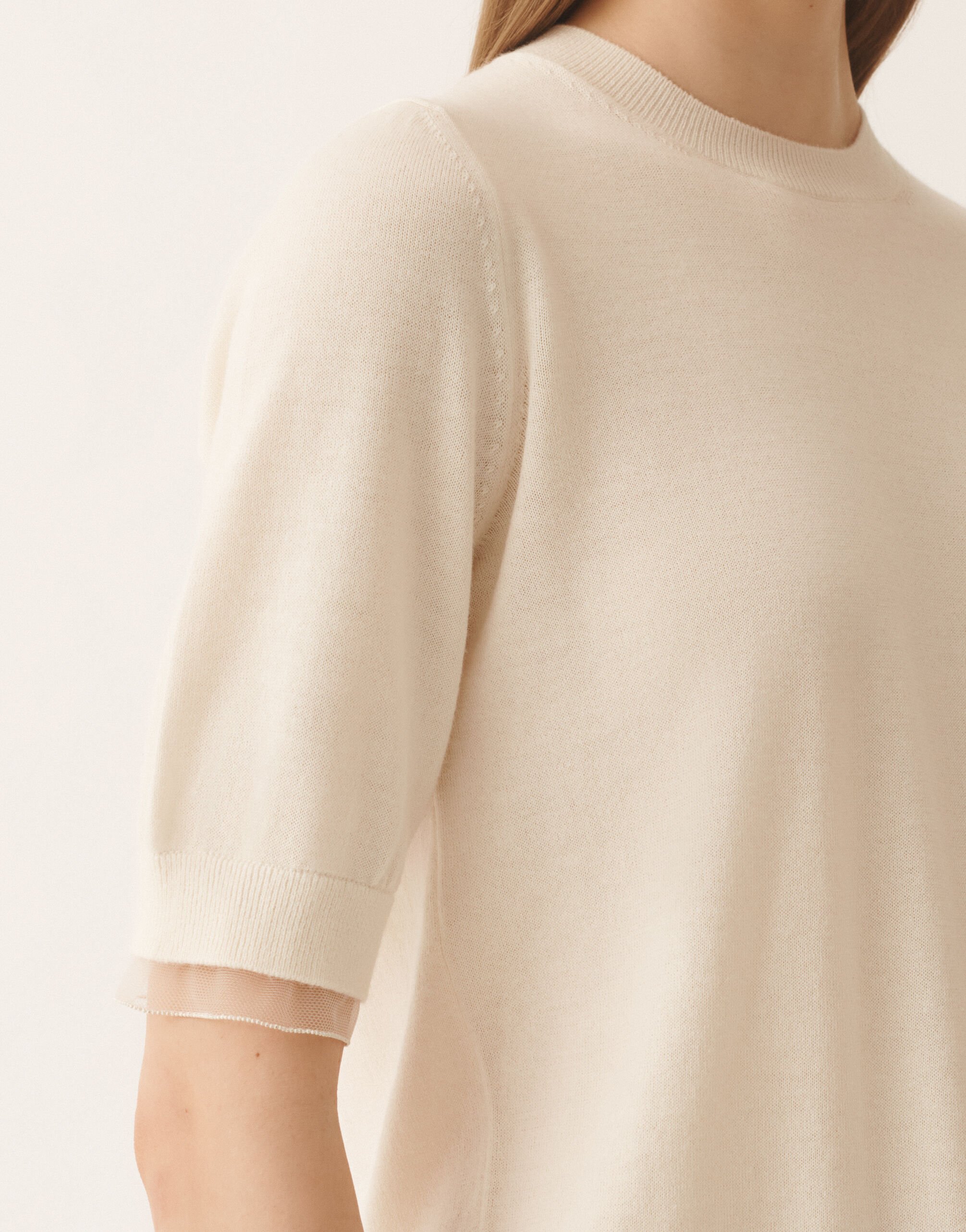 Fabiana Filippi Pullover aus Wolle und Baumwolle, Butterfarbe Butter MAD266F042L9300000