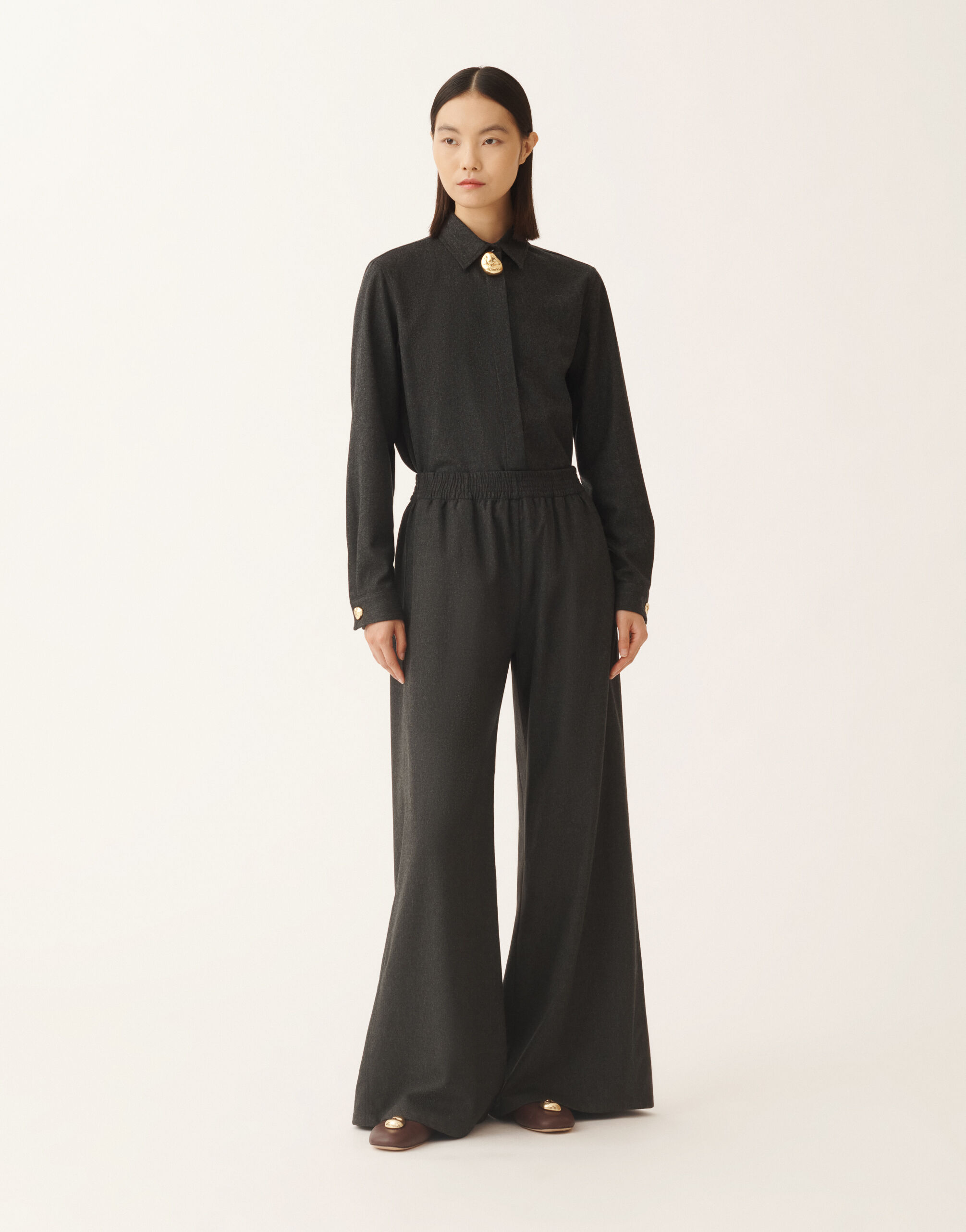 Fabiana Filippi Amelia trousers in flannel, slate Grey PAD225F291D1860000