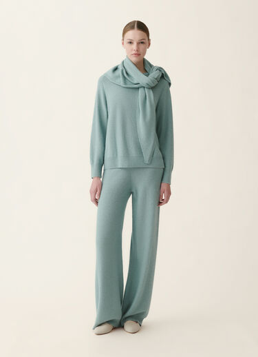 Fabiana Filippi Pantalon en laine et soie avec paillettes, vert Vert PAD216F391D2960000