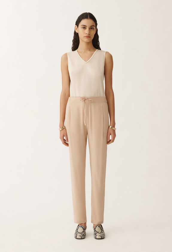 Fabiana Filippi Spello stretch sablé trousers, sand SAND PAD275F366L2350000