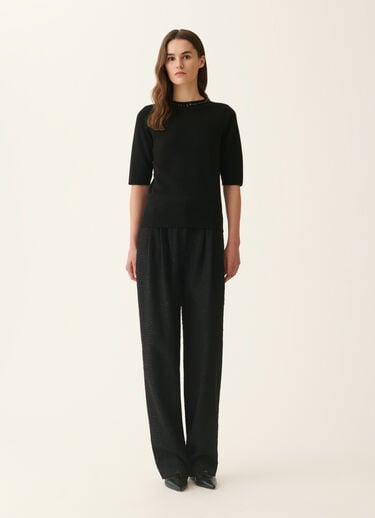 Platinum sweater with crystals, black Fabiana Filippi Platinum sweater with crystals, black Black MAD226F490M4800000
