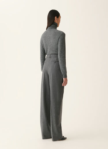 Triple-pleat pinstripe fil coupé flannel trousers, charcoal Fabiana Filippi Triple-pleat pinstripe fil coupé flannel trousers, charcoal Charcoal PAD226F718M4130000