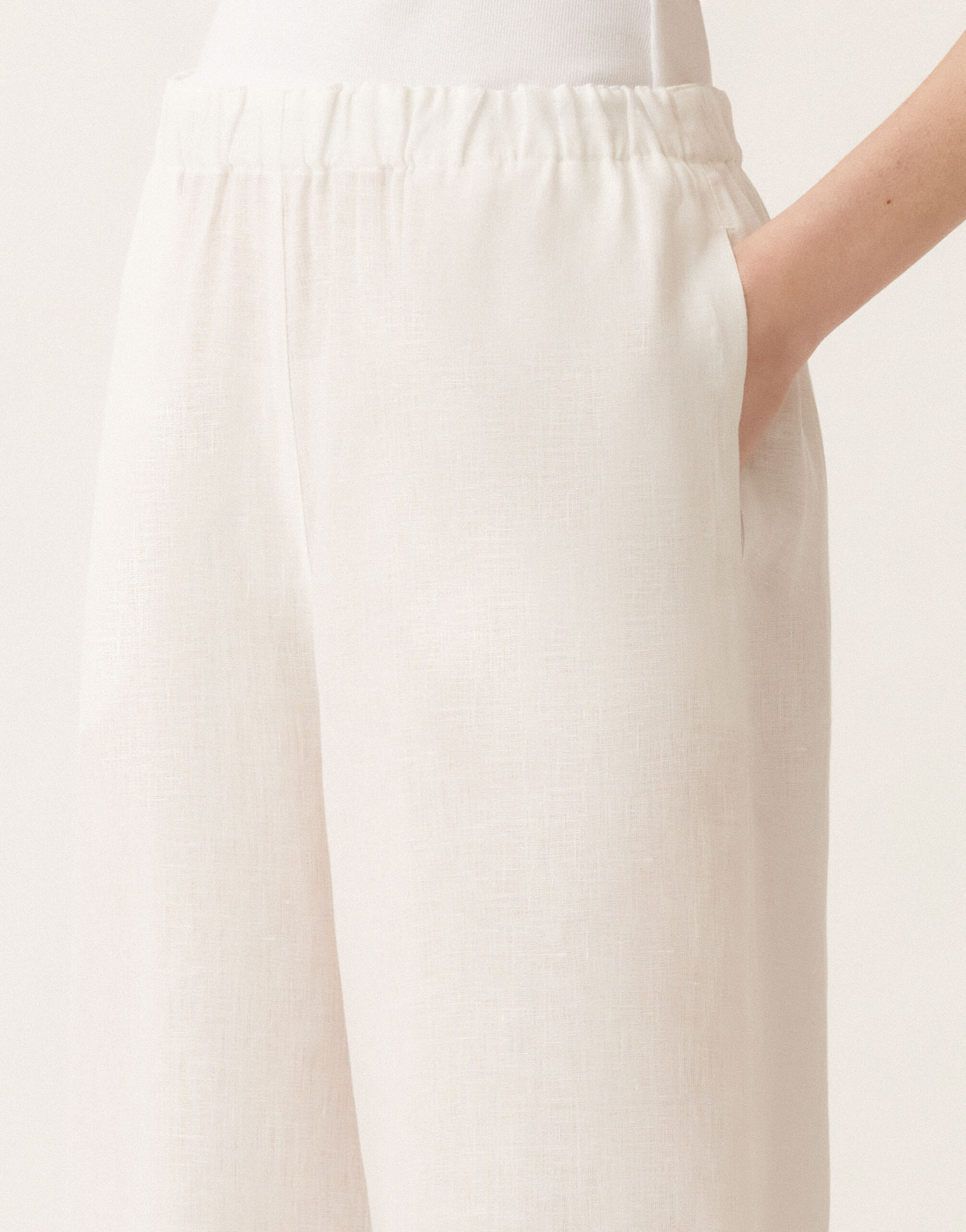 Trevi linen canvas trousers, white for Women | Fabiana Filippi®