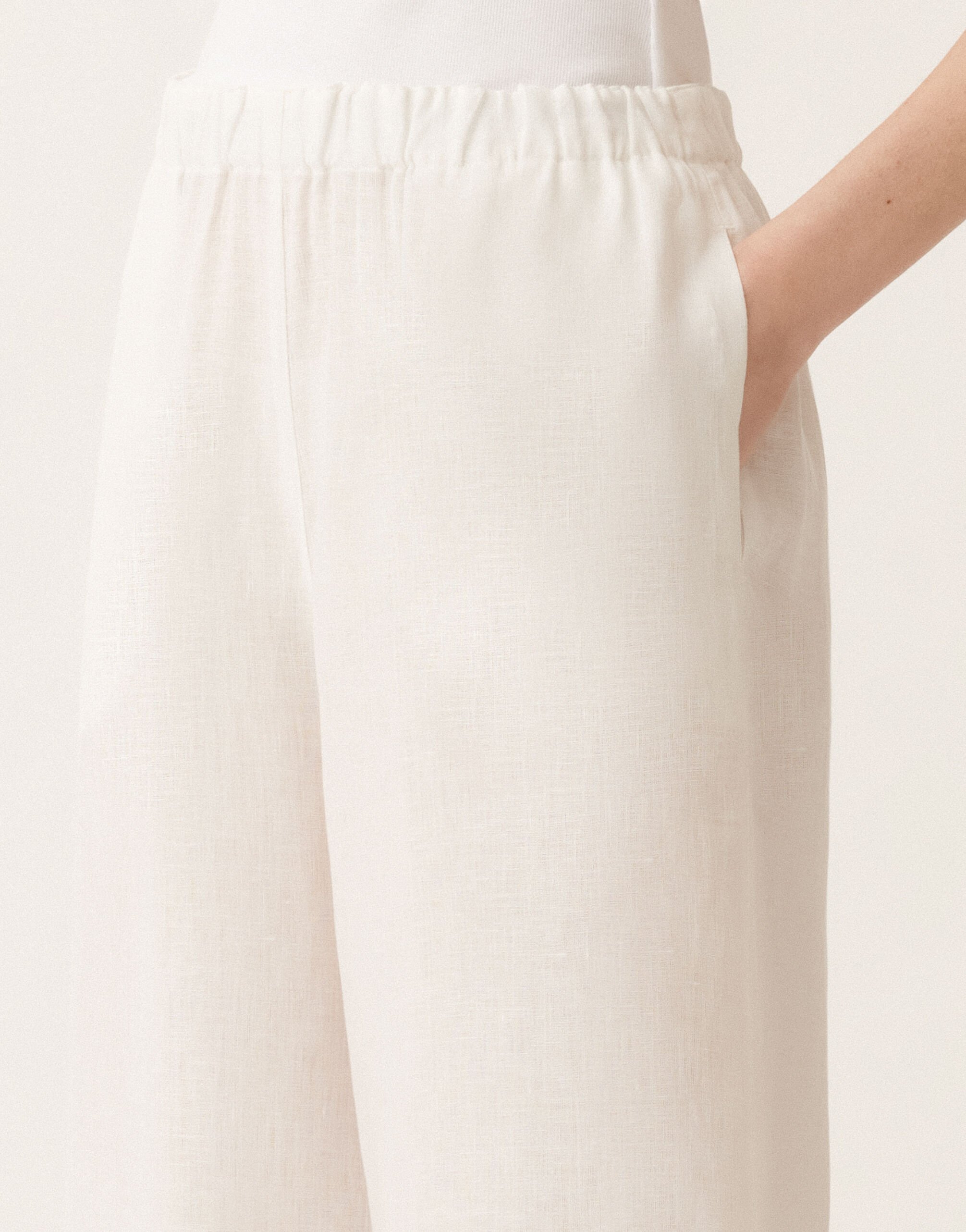 Fabiana Filippi Hose Trevi aus Leinencanvas, weiß WEISS PAD275F310D8350000