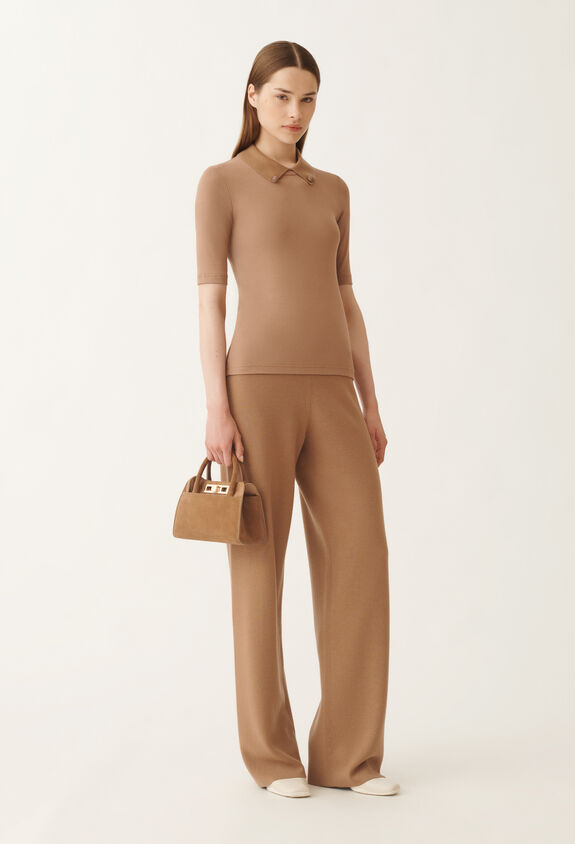 Fabiana Filippi T-shirt in jersey, vimini MARRONE JED215F132L5760000