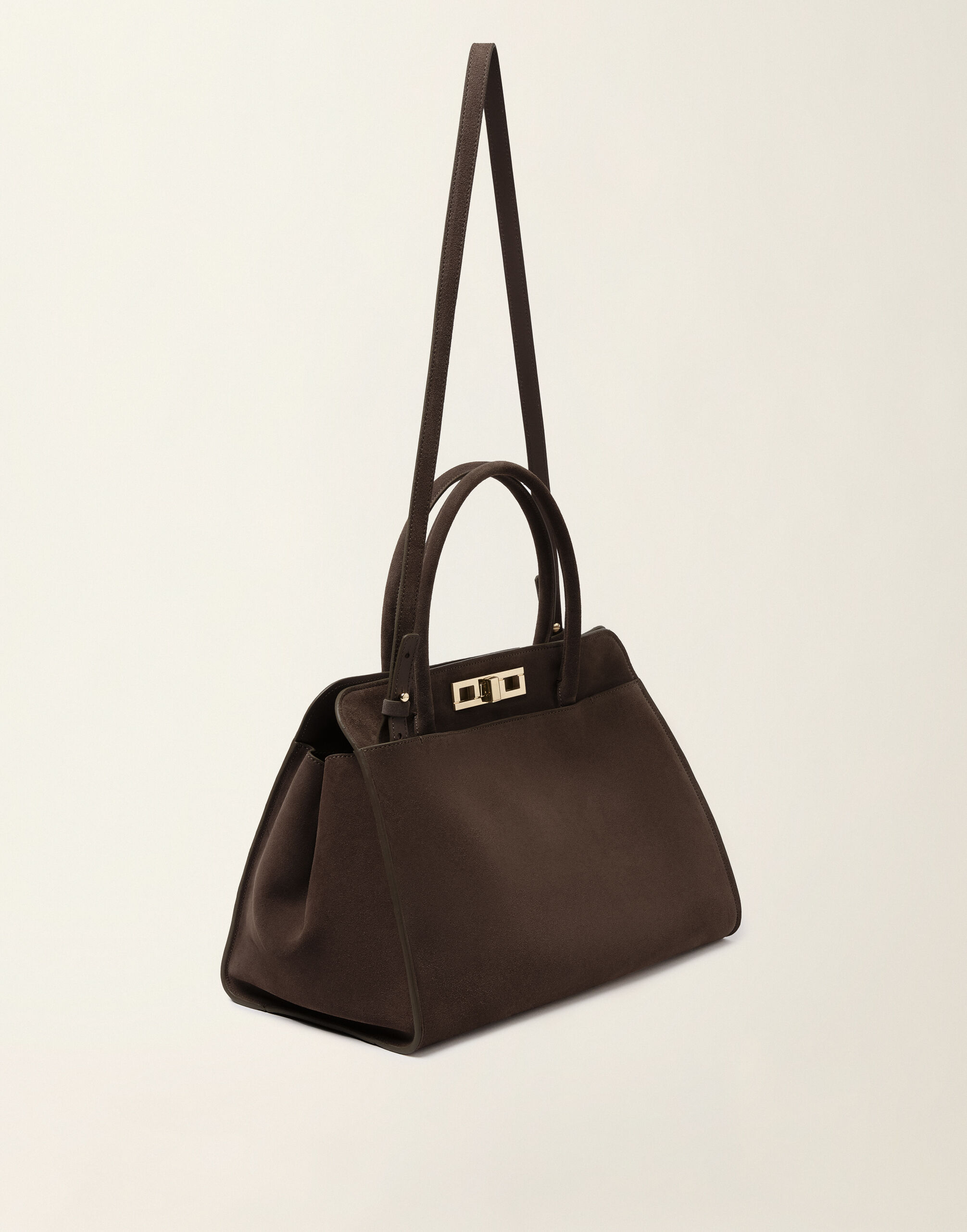 Grand sac à main en daim, ébène Fabiana Filippi Grand sac à main en daim, ébène ébène BGD216A851M5000000