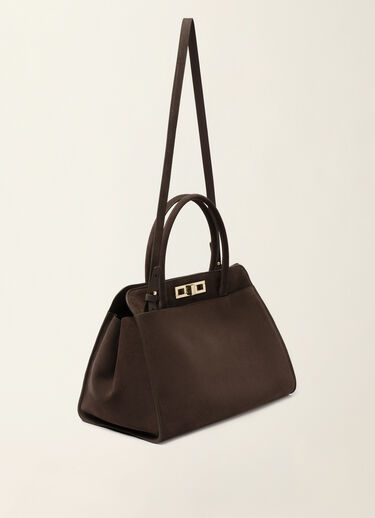 Grand sac à main en daim, ébène Fabiana Filippi Grand sac à main en daim, ébène ébène BGD216A851M5000000