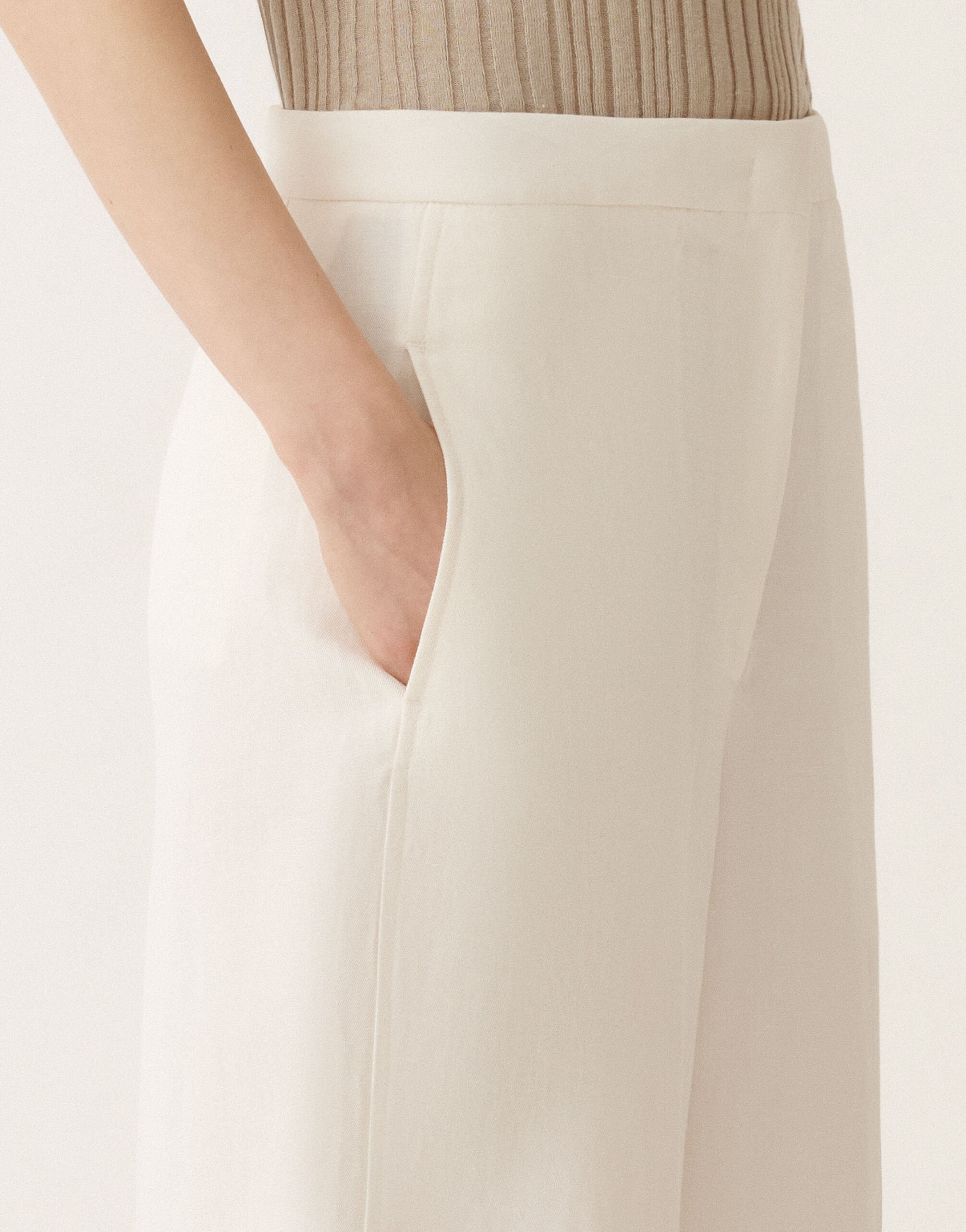 Fabiana Filippi Linen and viscose trousers, white WHITE PAD275F307D5440000