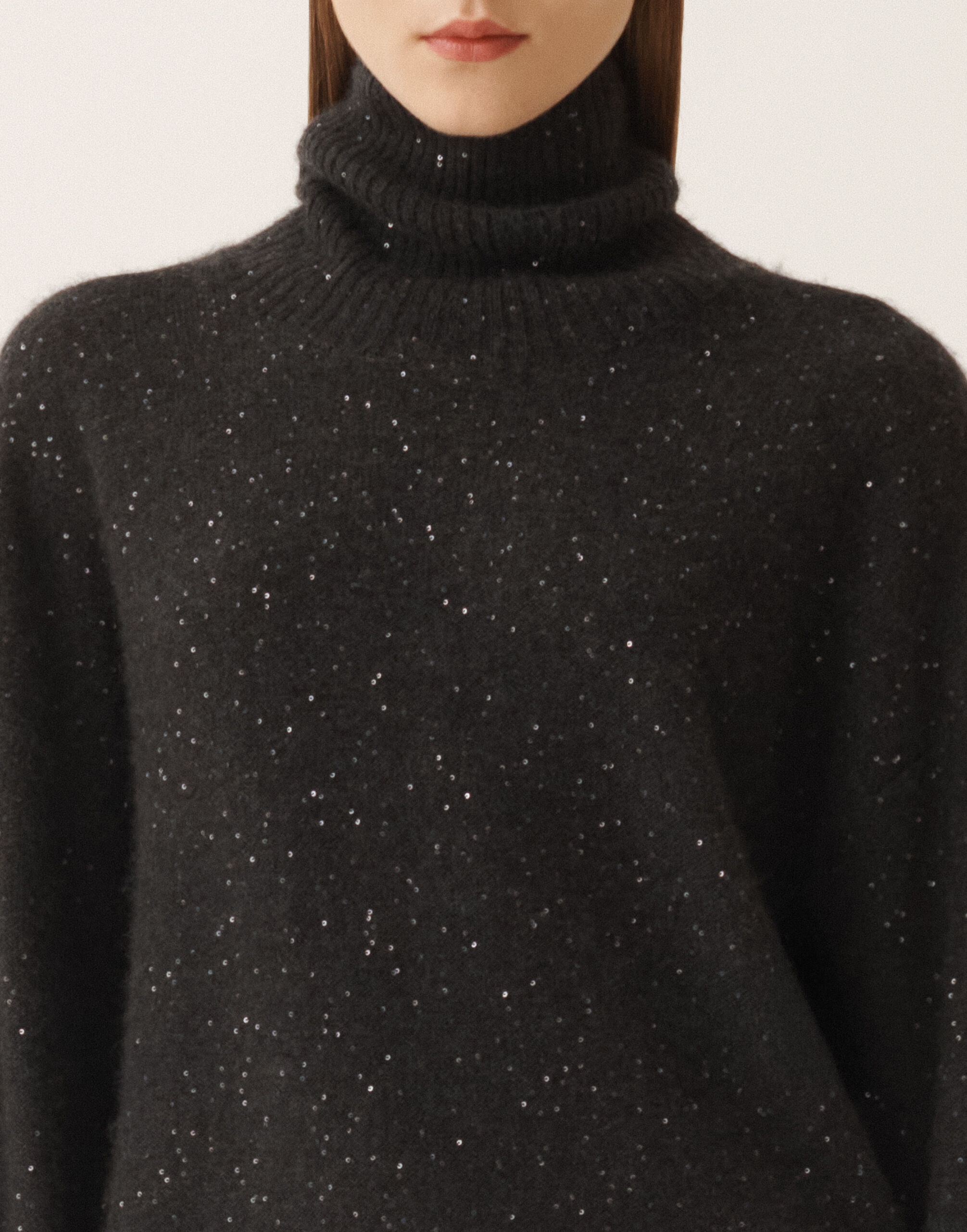 Fabiana Filippi Wool and silk sweater with sequins, slate Grey MAD225F528D2960000