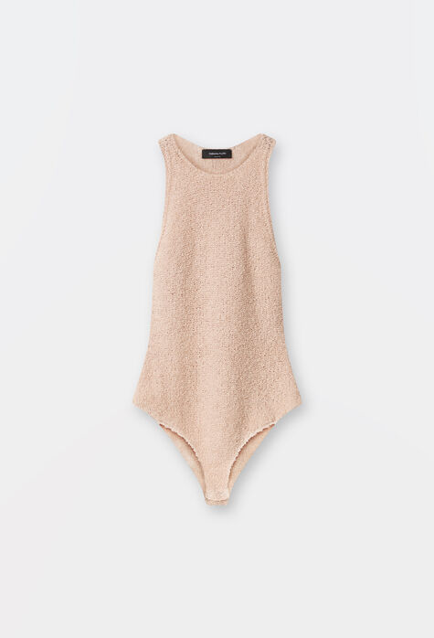 Fabiana Filippi Cotton bouclé bodysuit, dusty pink PLD264F209I9090000