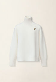 Fabiana Filippi Cropped-Rollkragenpullover aus Merinowolle, raffia Raffia MAD216F065D4620000