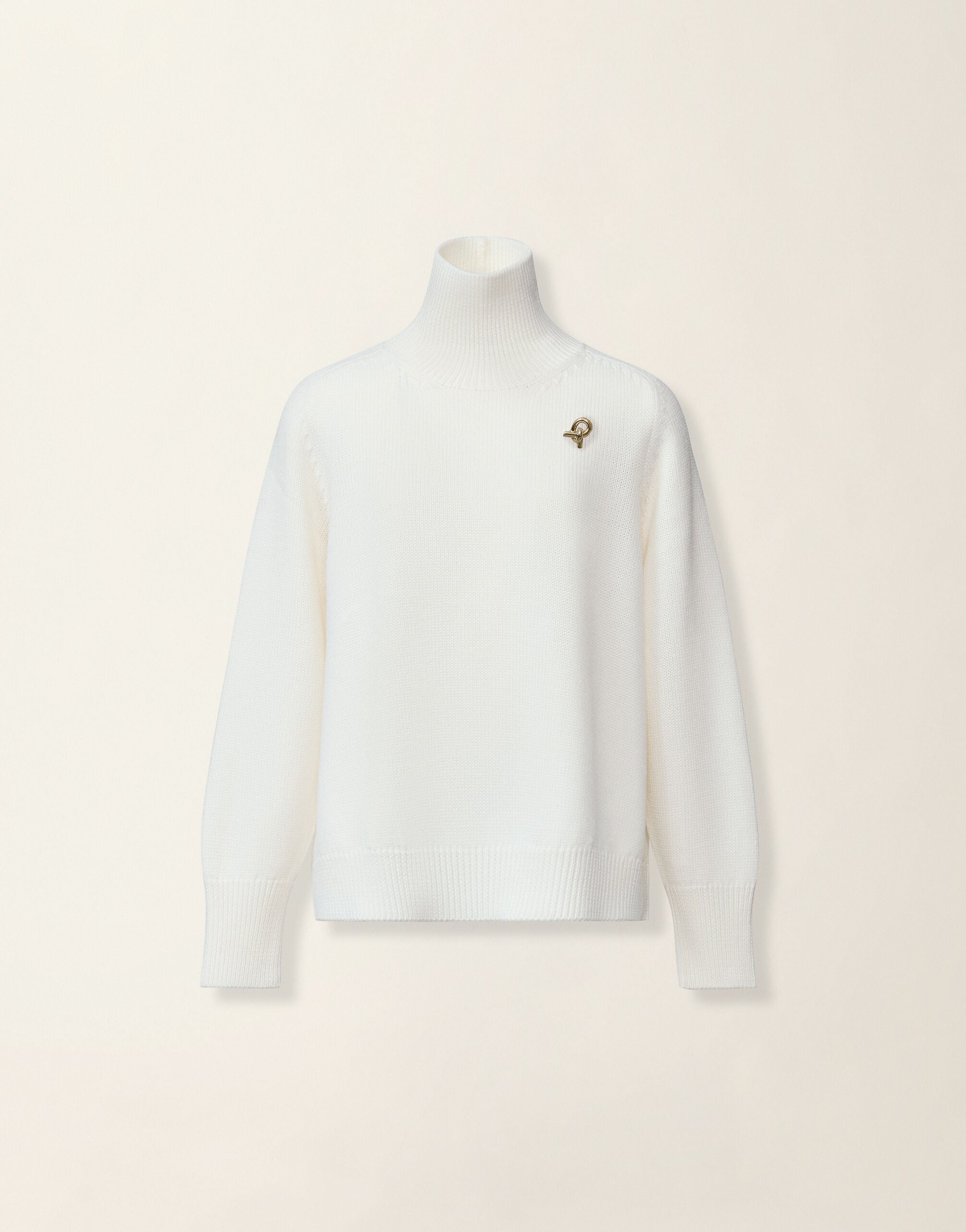 Cropped-Rollkragenpullover aus Merinowolle, raffia Fabiana Filippi Cropped-Rollkragenpullover aus Merinowolle, raffia Raffia MAD216F065D4620000