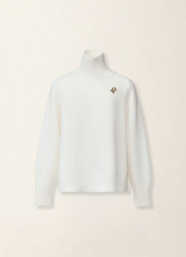 Cropped-Rollkragenpullover aus Merinowolle, raffia Fabiana Filippi Cropped-Rollkragenpullover aus Merinowolle, raffia Raffia MAD216F065D4620000