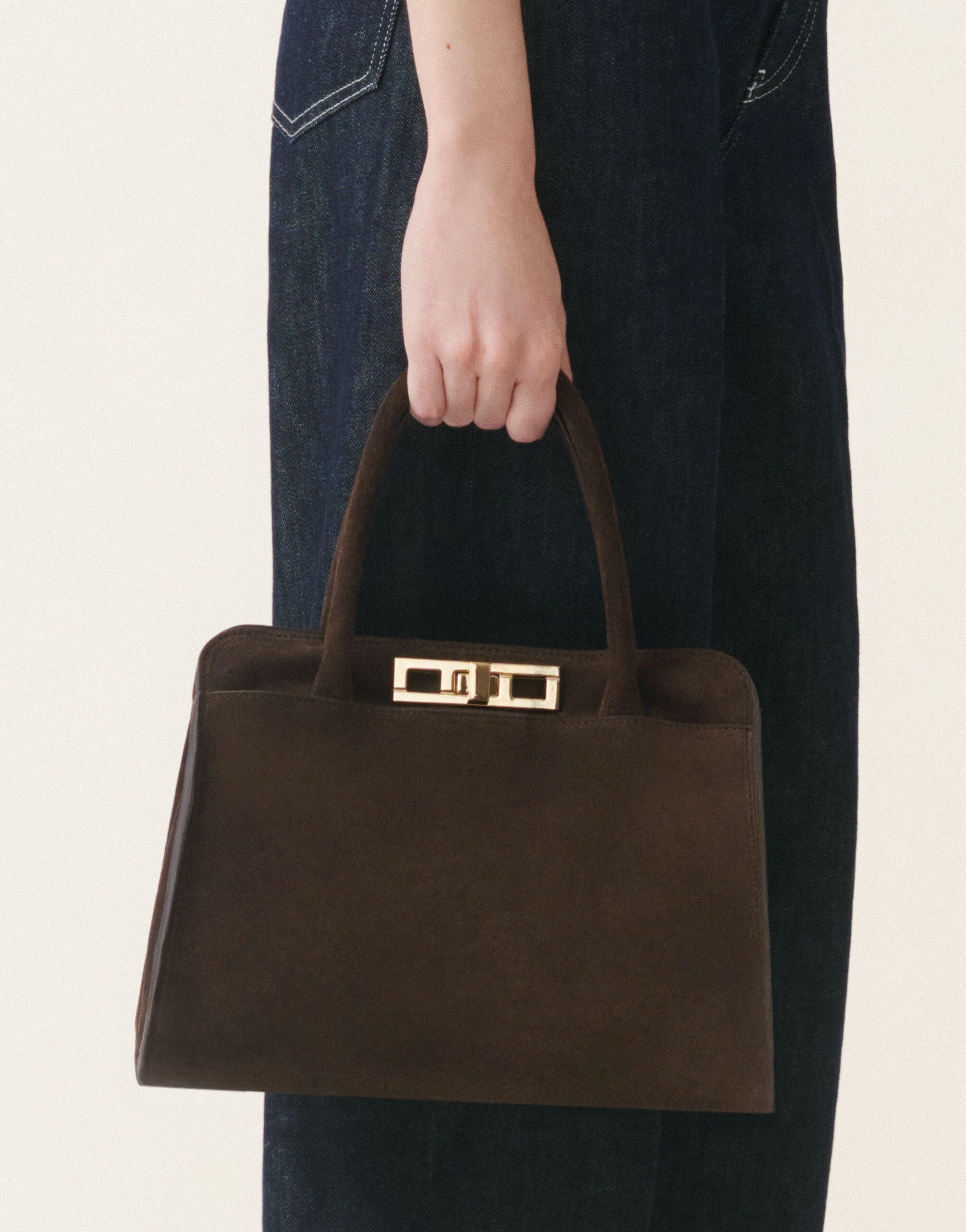 Sac à main moyen en daim, ébène Fabiana Filippi Sac à main moyen en daim, ébène ébène BGD216A852M5000000