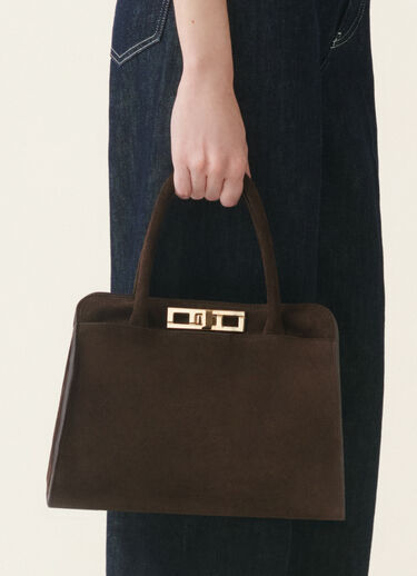 Sac à main moyen en daim, ébène Fabiana Filippi Sac à main moyen en daim, ébène ébène BGD216A852M5000000