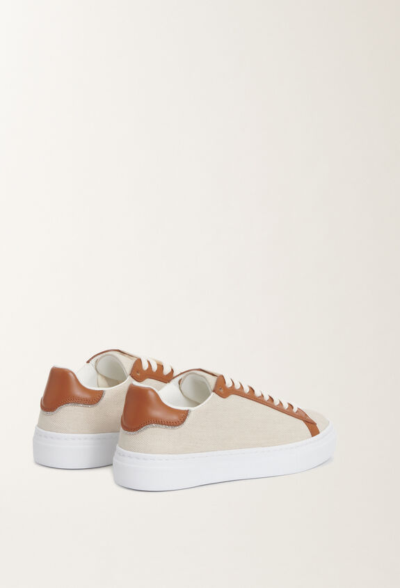 Fabiana Filippi Sneaker aus Canvas und Leder, lederbraun BRAUN ASD265A939L2160000