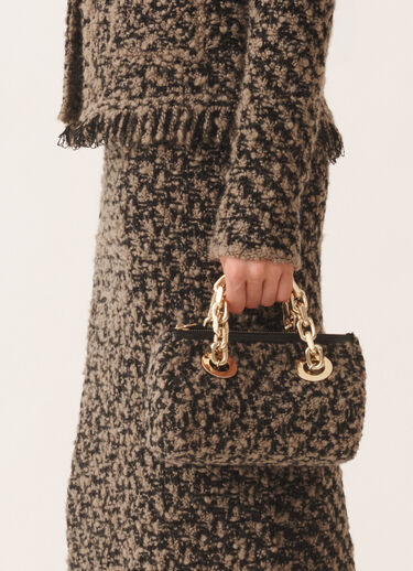 Fabiana Filippi Mini Eyelet in Tweed, Taupe und Schwarz Schwarz BGD225A920L8790000