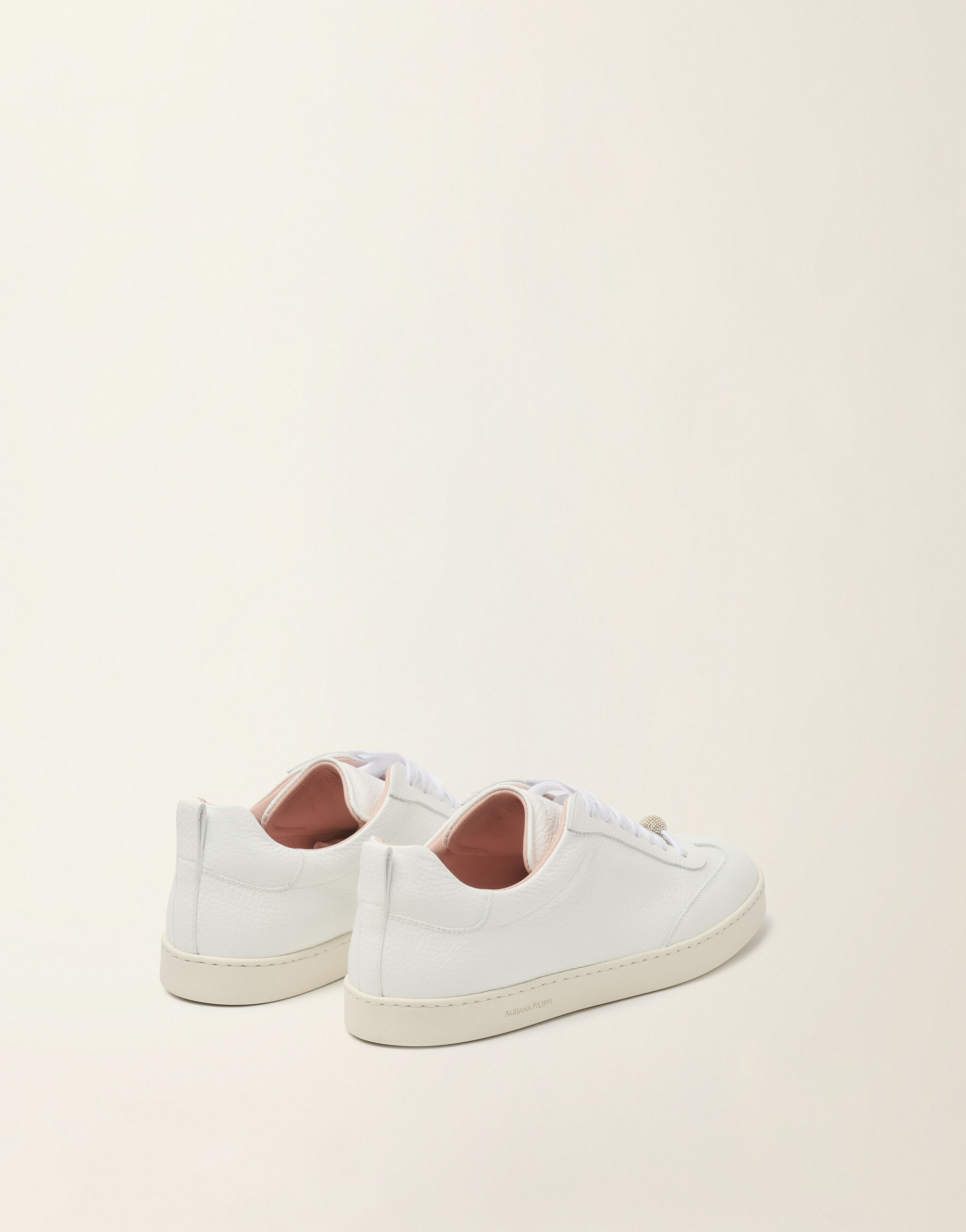Fabiana Filippi Sneakers en cuir grainé, blanc optique Blanc optique ASD216A846M5040000