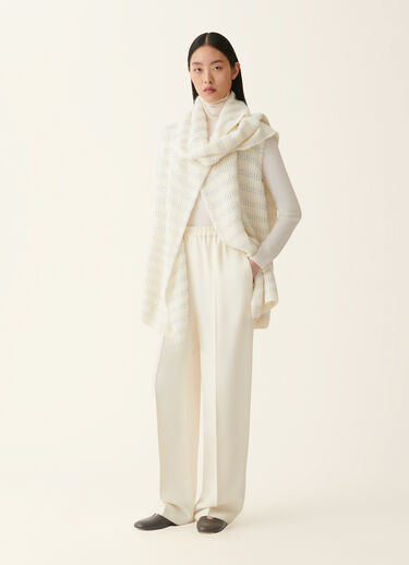 Platinum and mohair vest with scarf and sequin stripes, raffia Fabiana Filippi Platinum and mohair vest with scarf and sequin stripes, raffia Raffia SAD226A913M4200000