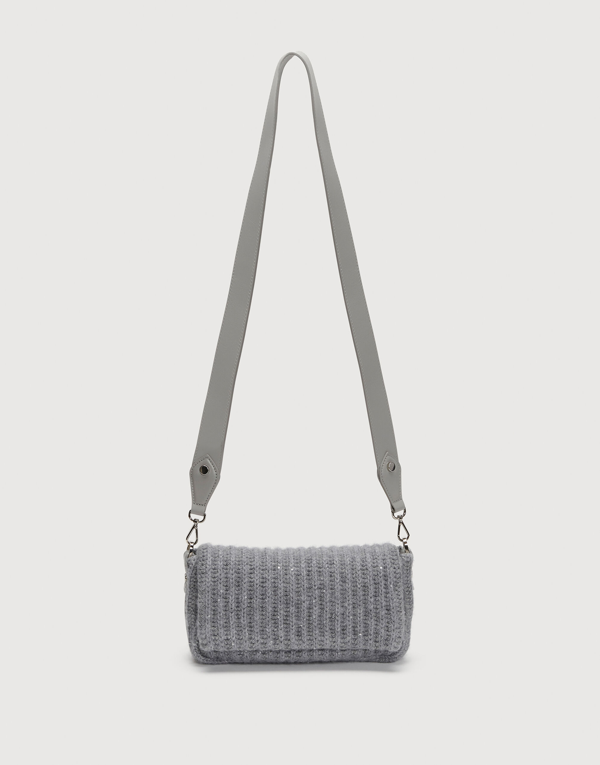 Merino wool baguette bag rock grey Crossbody Bags for Women