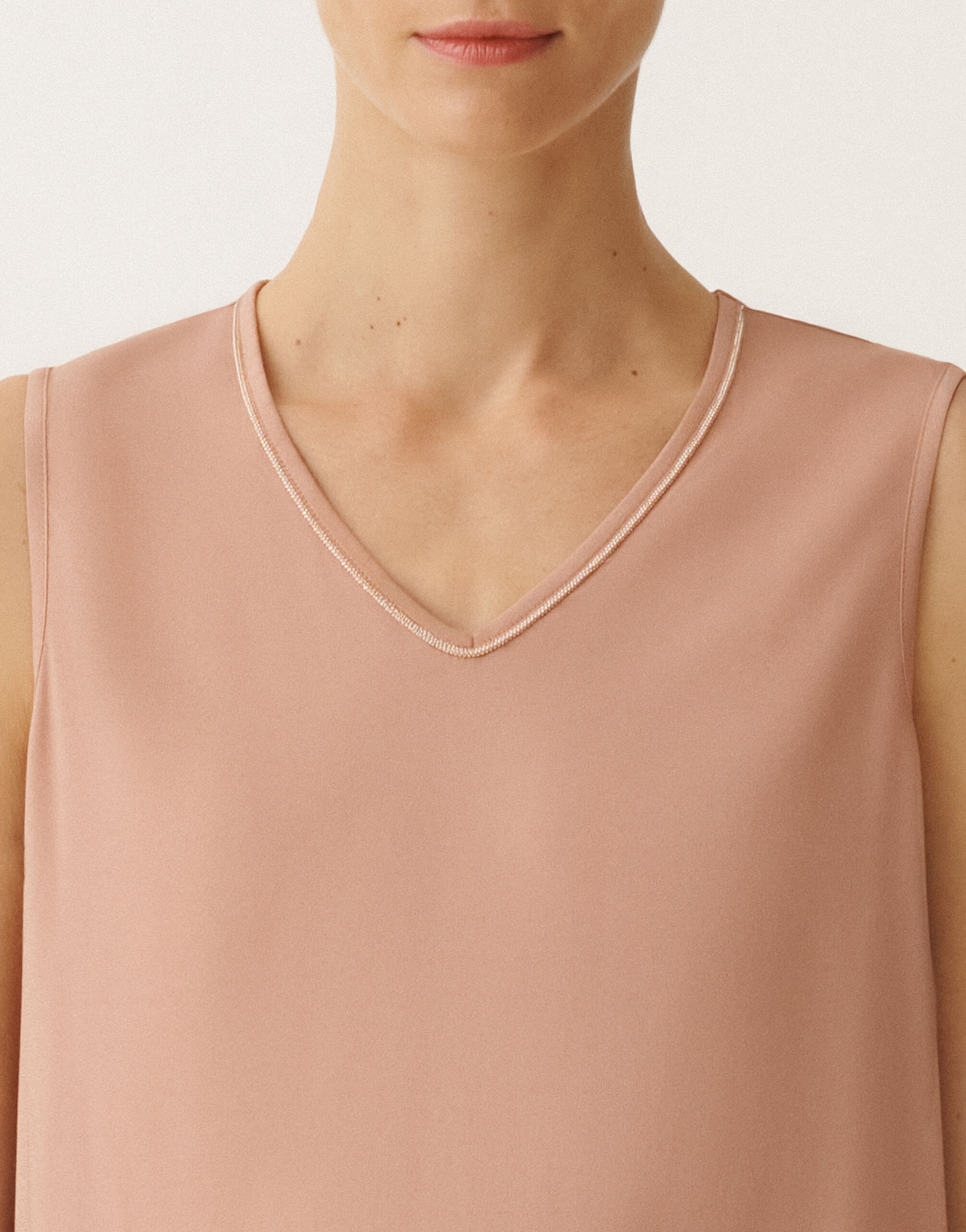 Fabiana Filippi Stretch sablé vest top, blush PINK TPD265F773L2350000