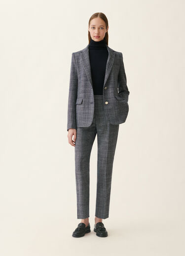 Fabiana Filippi Pantalon Montefalco en mouliné, bleu nuit Bleu nuit PAD216F326D9830000