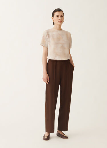 Fabiana Filippi Hose Gubbio aus kühler Wolle, Ebenholz Beige PAD215F322L5230000