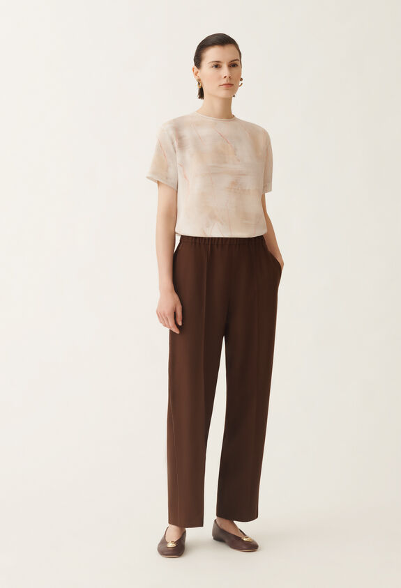 Fabiana Filippi Pantalón Gubbio de lana fría, ébano MARRÓN PAD215F322L5230000