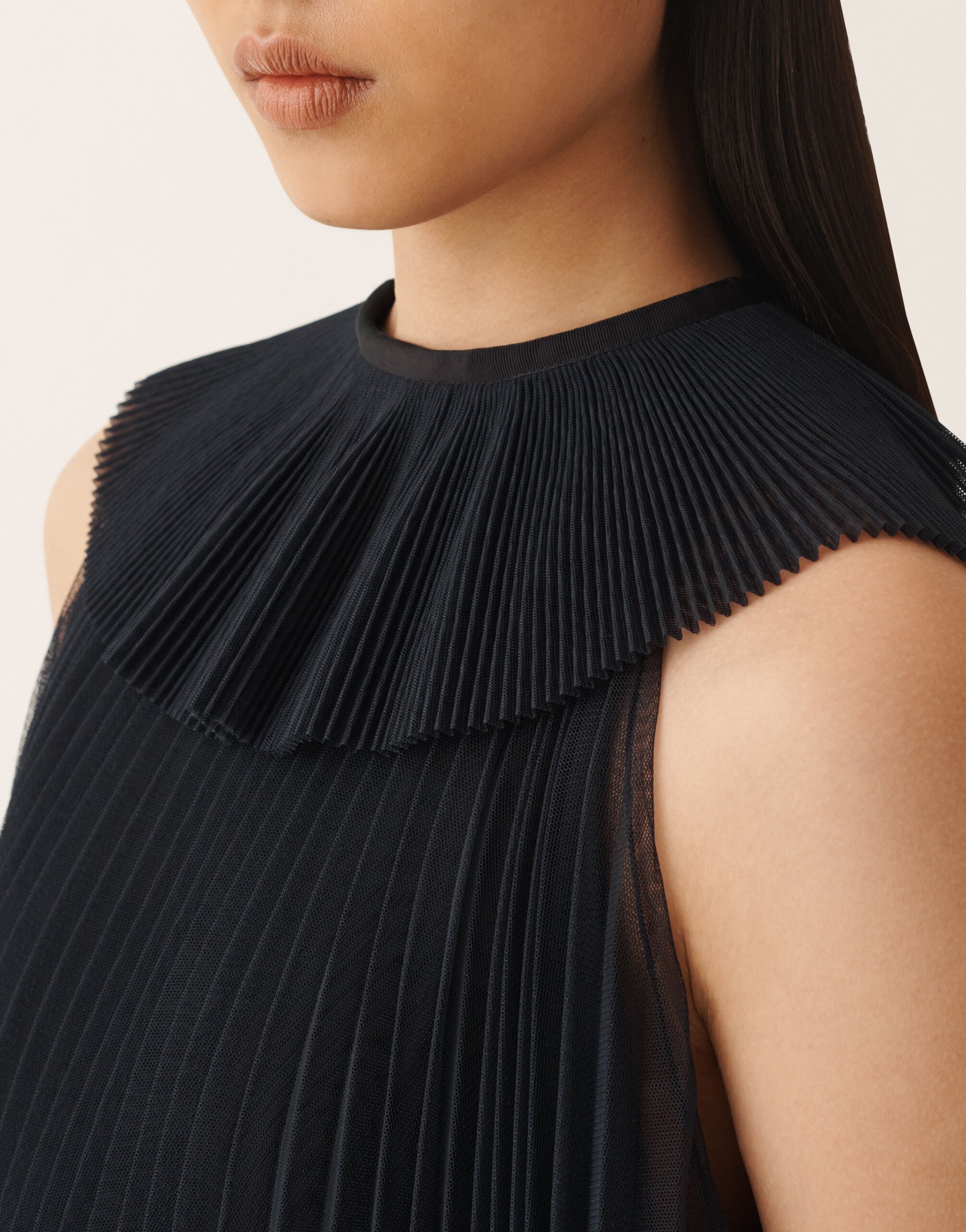 Fabiana Filippi Vestido de tul plisado, azul medianoche AZUL MEDIANOCHE ABD276F647M1690000