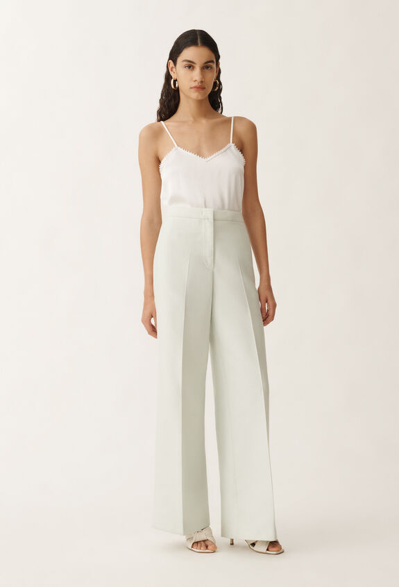 Fabiana Filippi Cotton and silk mikado trousers, aqua green AQUAGREEN PAD275F307D7870000