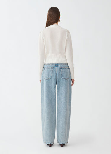 Fabiana Filippi Brushed cashmere cropped cardigan, white WHITE MAD264F038N900M466