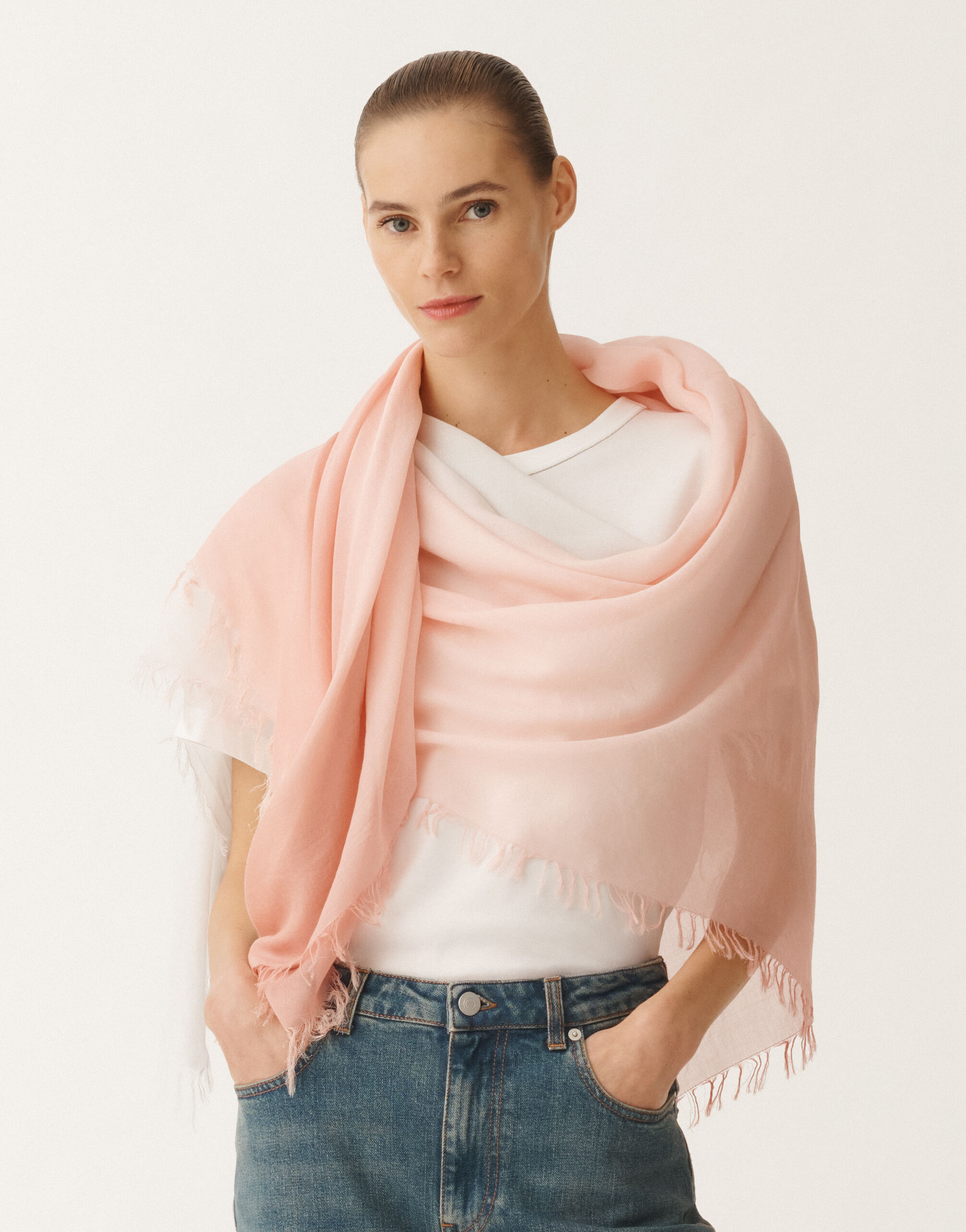 Fabiana Filippi Cotton Blend Fading Print Scarf