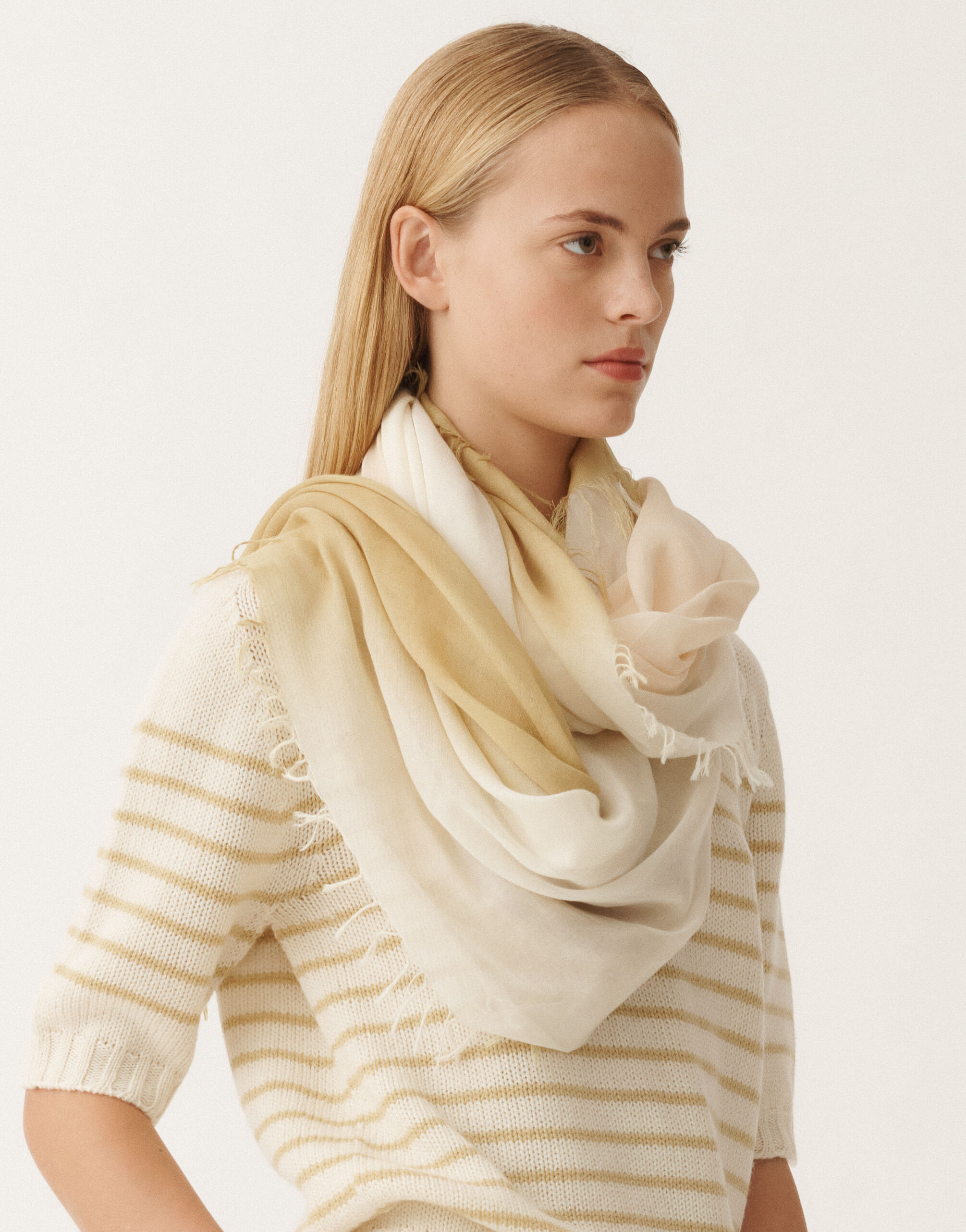 Fabiana Filippi Cotton Blend Fading Print Scarf