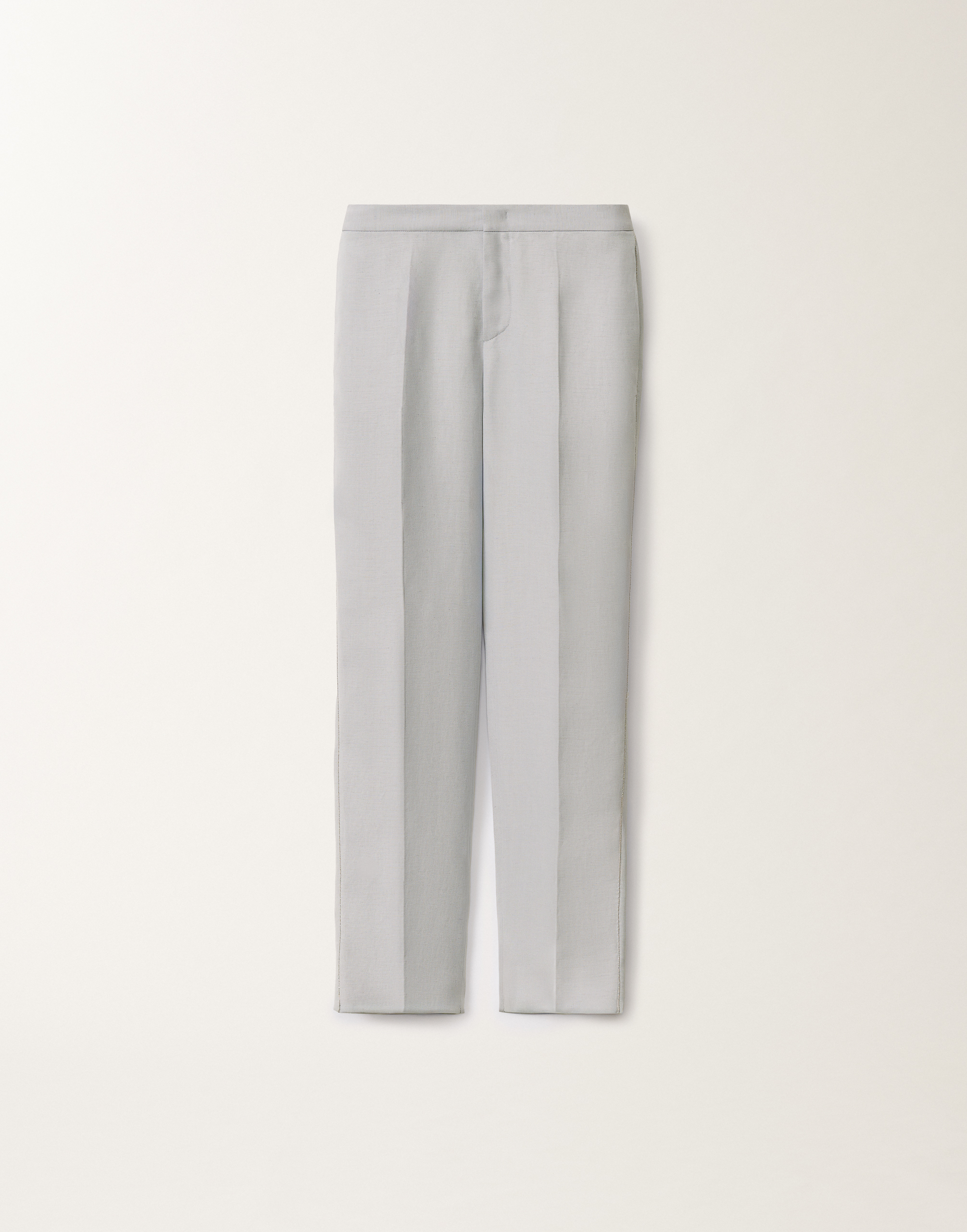 Shop Fabiana Filippi Montefalco Linen And Viscose Trousers In Lavender
