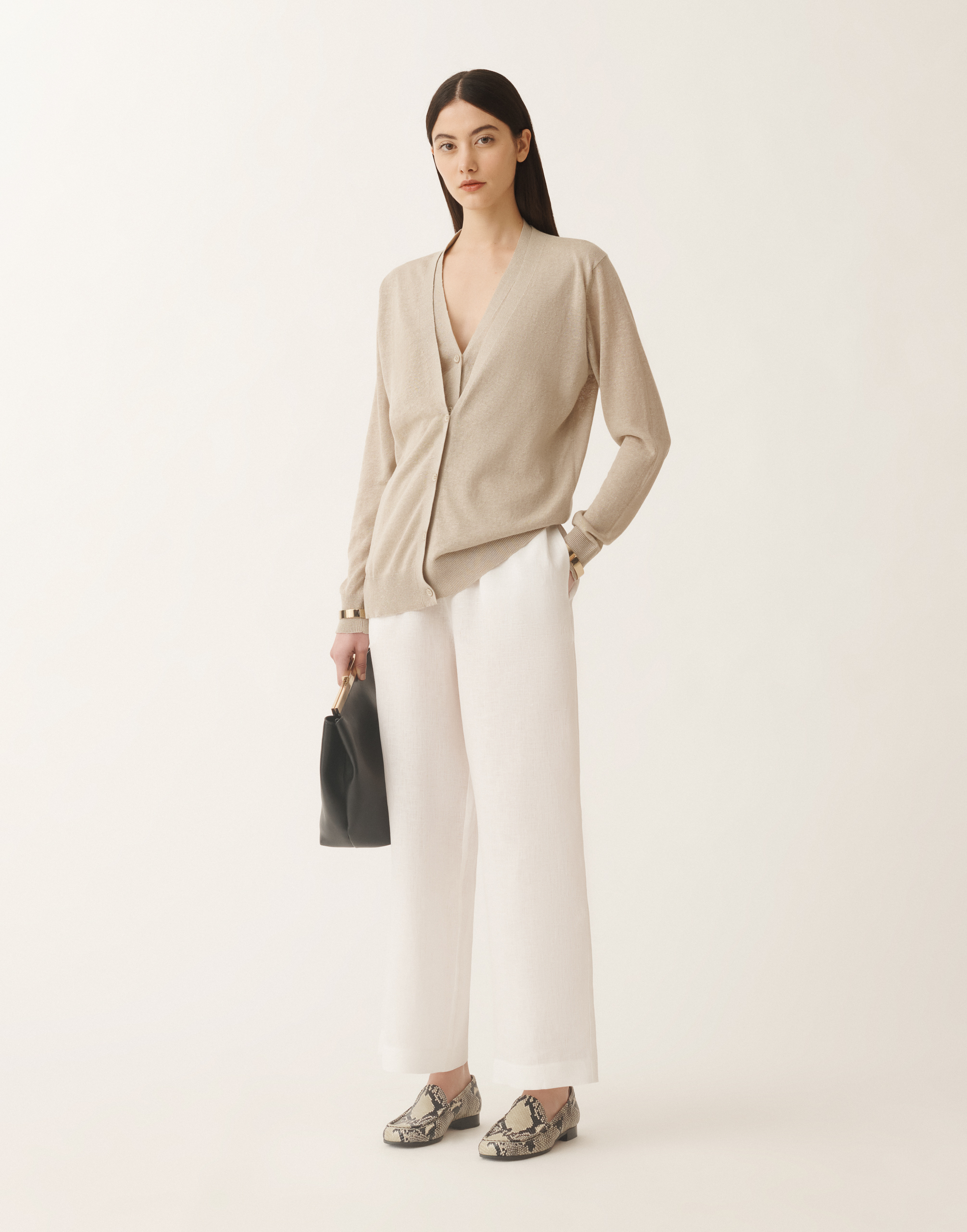 Fabiana Filippi Trevi Linen Canvas Trousers In White