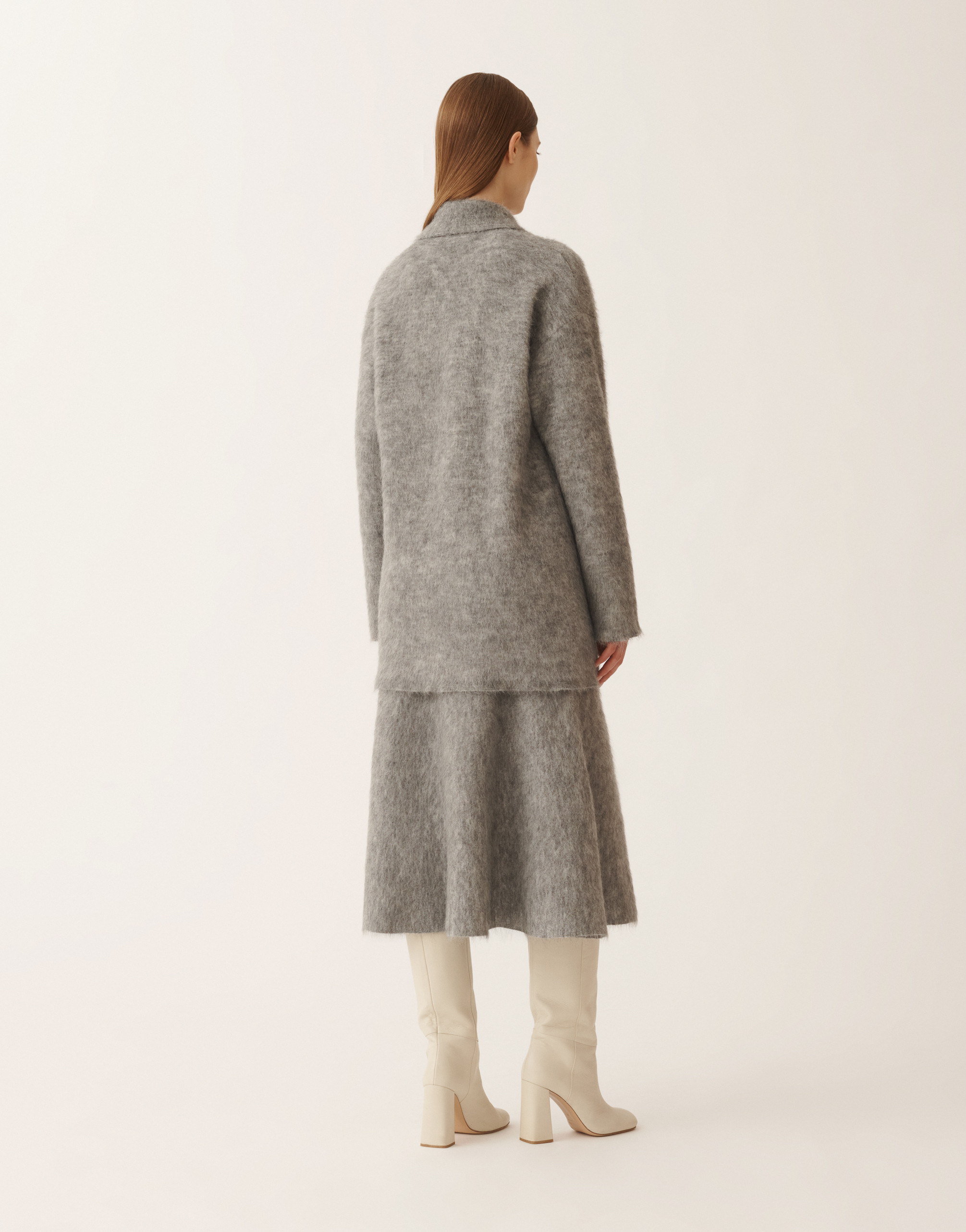 Fabiana Filippi Shirt In Brushed Merino And Mohair In Gray