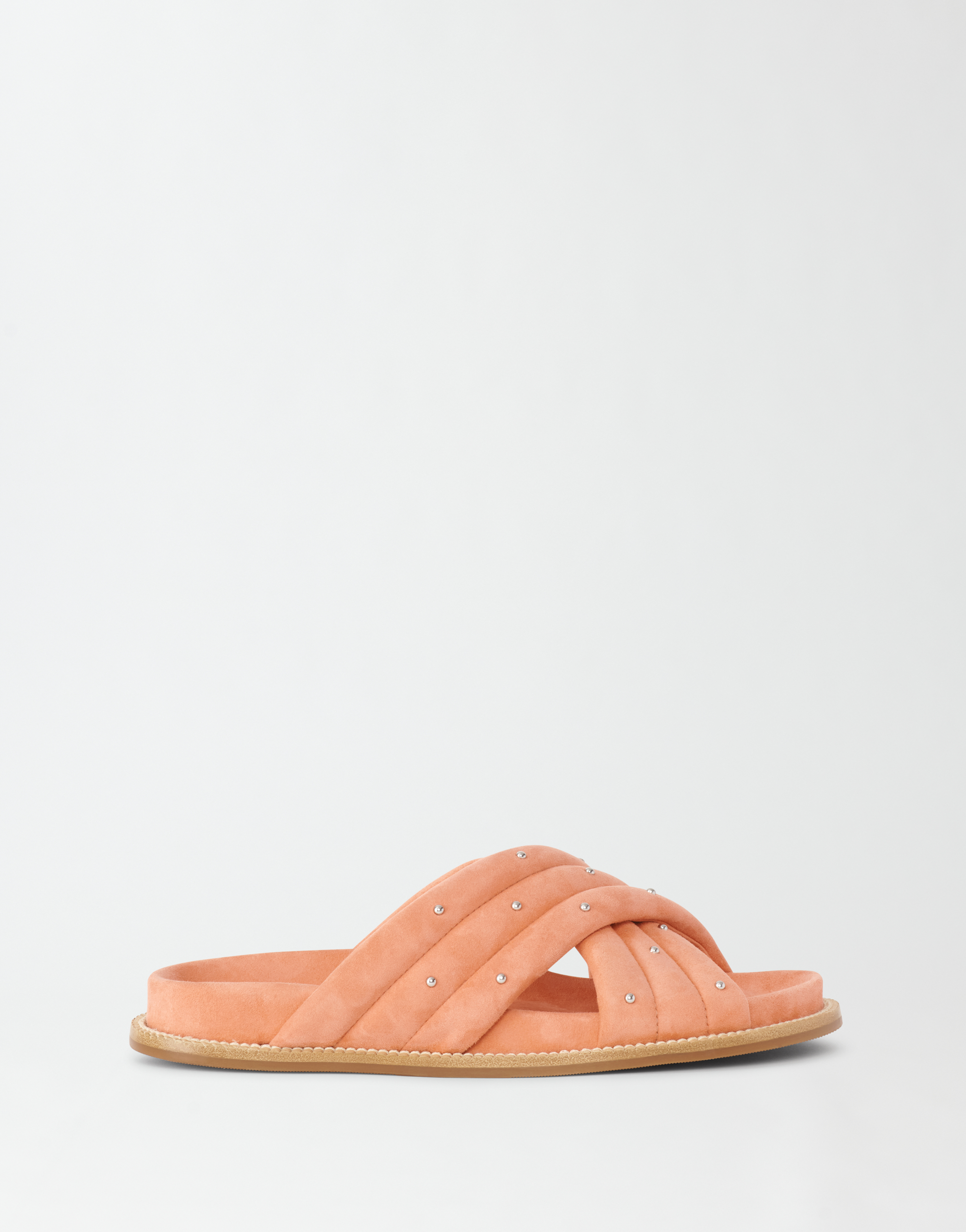 Shop Fabiana Filippi Padded Suede Quilted Sandal In Macaron Pink