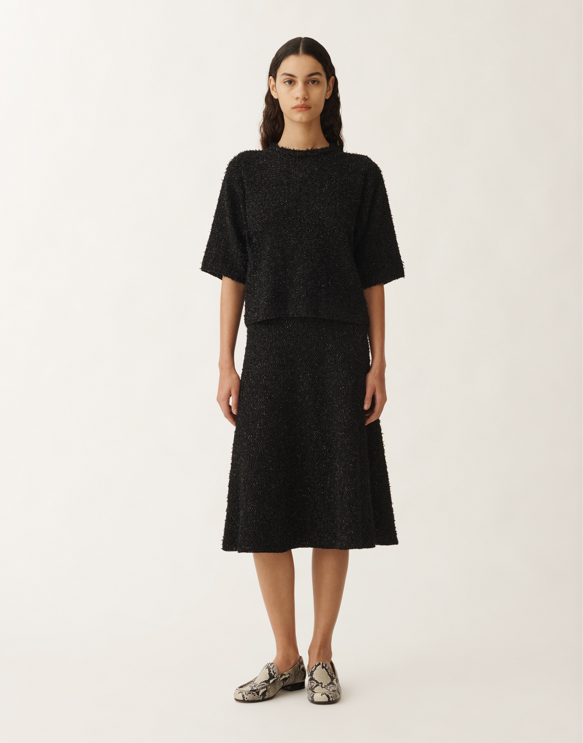 FABIANA FILIPPI TWEED-EFFECT T-SHIRT 