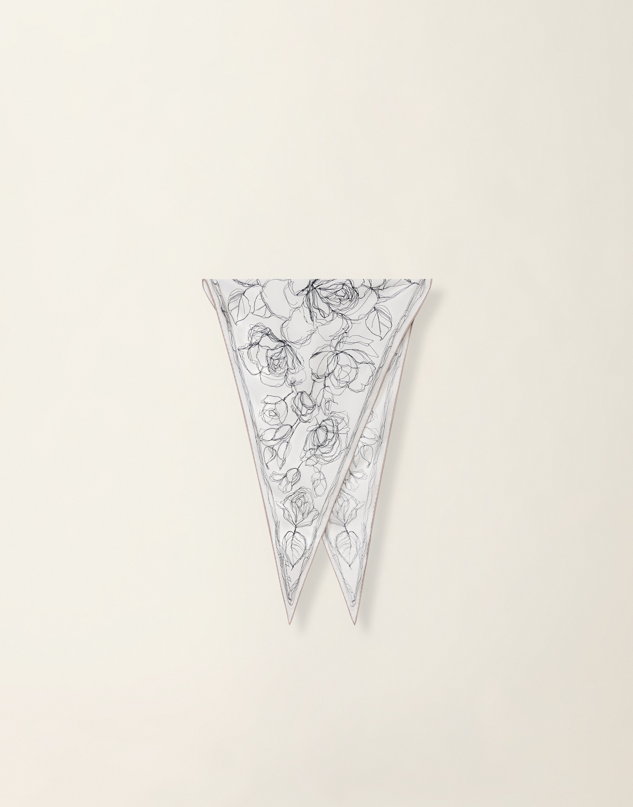 Silk twill diamond scarf, white, midnight blue and cachà for Women